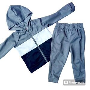 Mick Mack Sport- Toddler Boy Tracksuit Matching Set Gray, Black Size 24m
